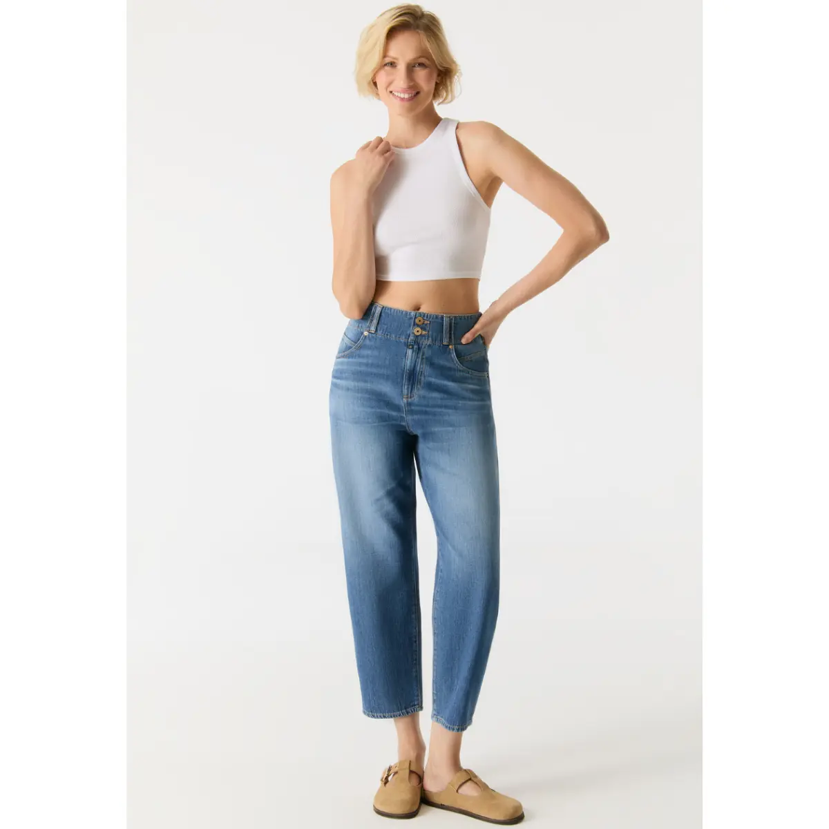 Cup Of Joe Jasmin Elastic Waist Jogger Medium Blue
