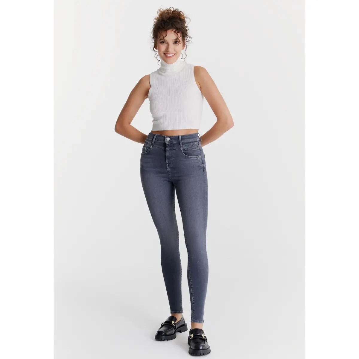 Cup Of Joe Denim Lisa Skinny Fit Smoke Grey